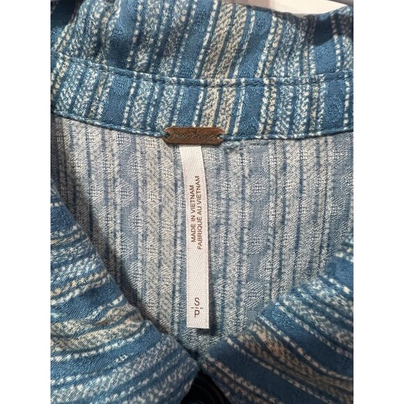 Free People Women Rowan Striped Blue Button Front Maxi Dress Small  $128 - Picture 9 of 10